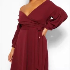Plus Off Shoulder Wrap Midi Dress ❤️✨